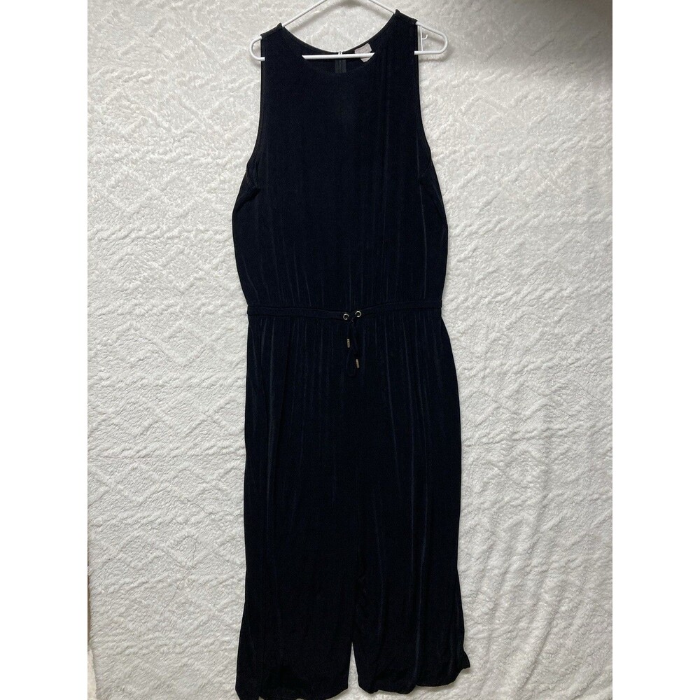 CHICOS TRAVELERS BLACK TIE WAIST JUMPSUIT SZ 3 US SZ 16/18 Stretchy Comfy